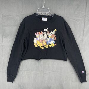 Champion Black Crop Top with Cartoon Print
